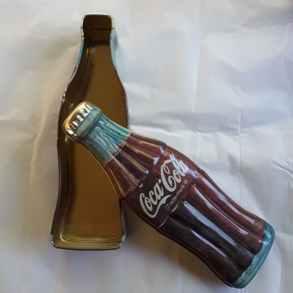 Coca Cola Coke Bottle Metal Gift Tin Vintage 1996 Preowned VG 13"
